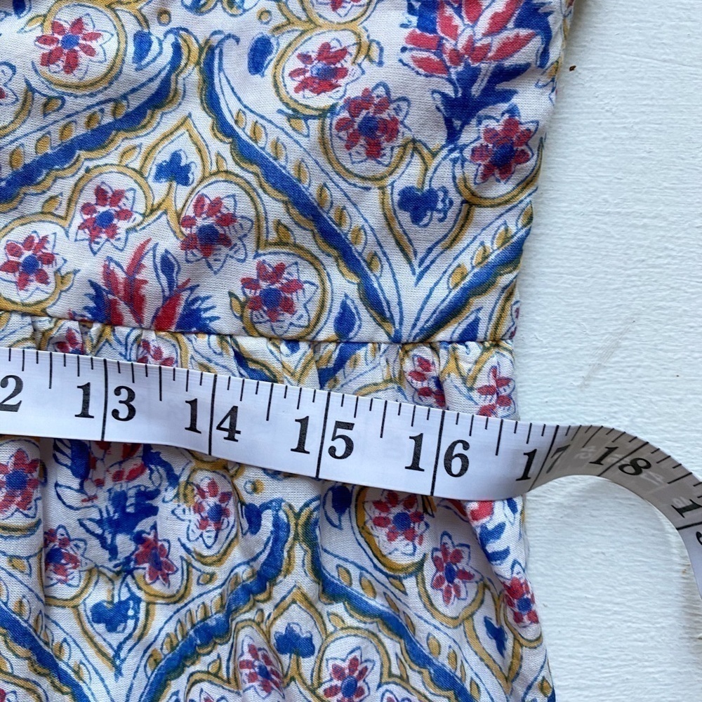 IBIZA VINTAGE FLORAL MOSAIC SLEEVELESS BOHO TIERED MAXI DRESS - Picture 11 of 13